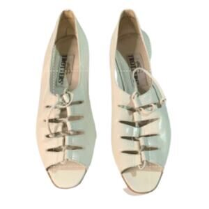 Vintage Trotters Women's Ivory Cottage Core Lace Up Dress Shoes Size 7.5 S